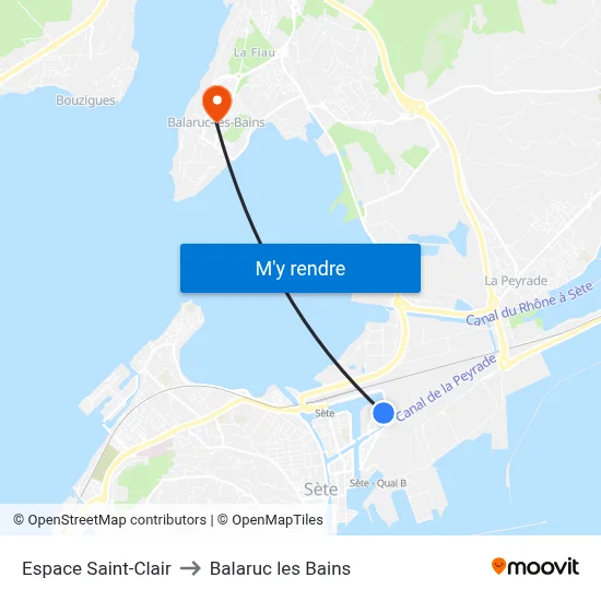Espace Saint-Clair to Balaruc les Bains map