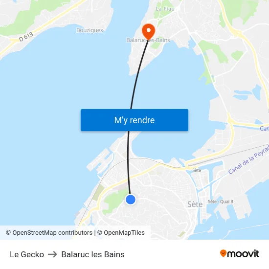 Le Gecko to Balaruc les Bains map