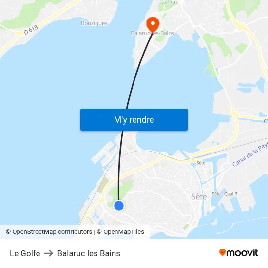 Le Golfe to Balaruc les Bains map