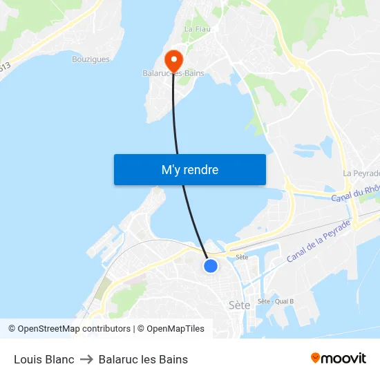 Louis Blanc to Balaruc les Bains map