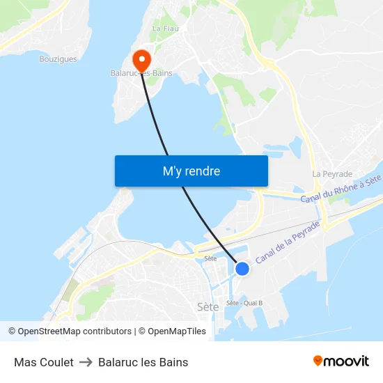 Mas Coulet to Balaruc les Bains map