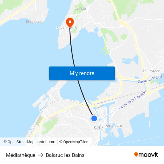 Médiathèque to Balaruc les Bains map