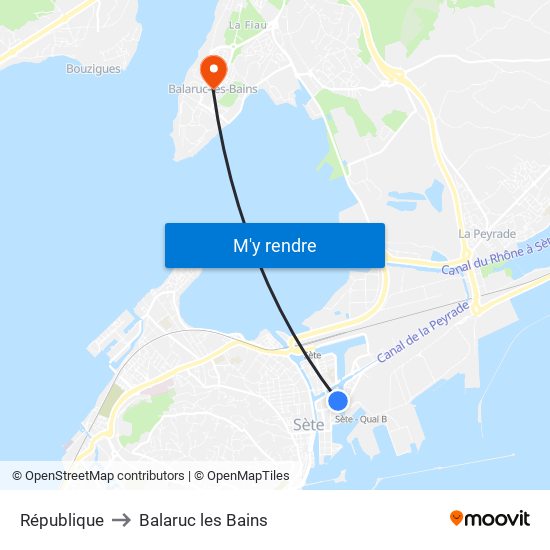 République to Balaruc les Bains map