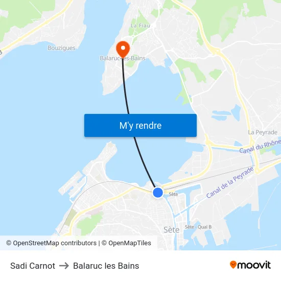 Sadi Carnot to Balaruc les Bains map