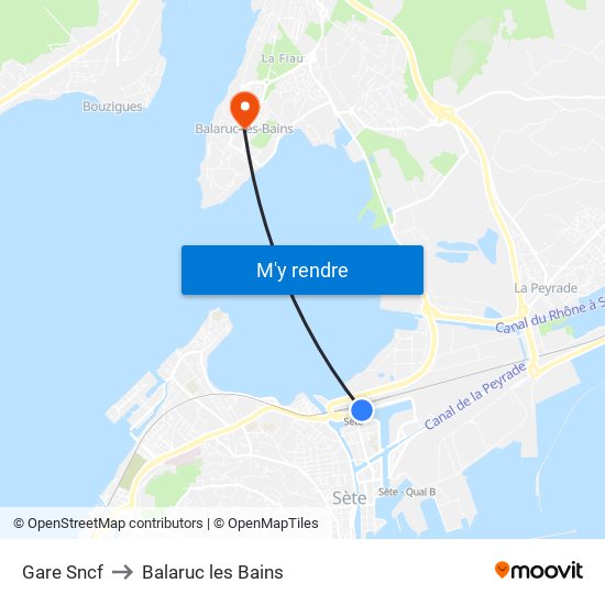 Gare Sncf to Balaruc les Bains map