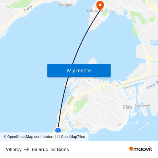 Villeroy to Balaruc les Bains map