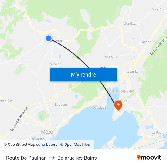 Route De Paulhan to Balaruc les Bains map