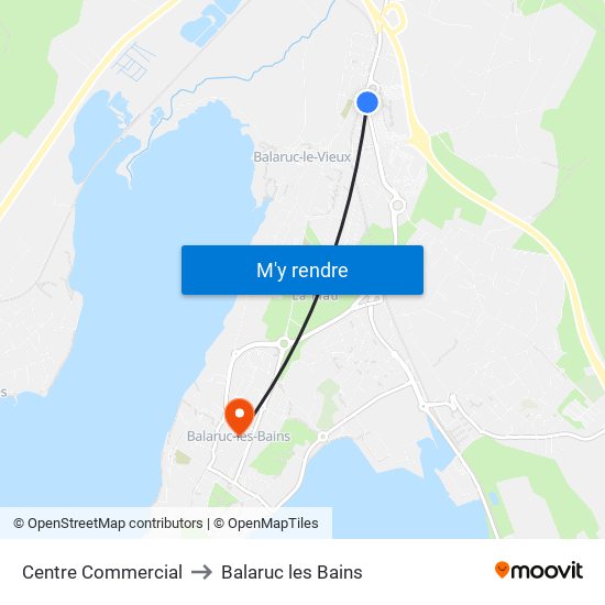 Centre Commercial to Balaruc les Bains map