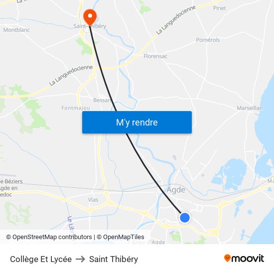 Collège Et Lycée to Saint Thibéry map