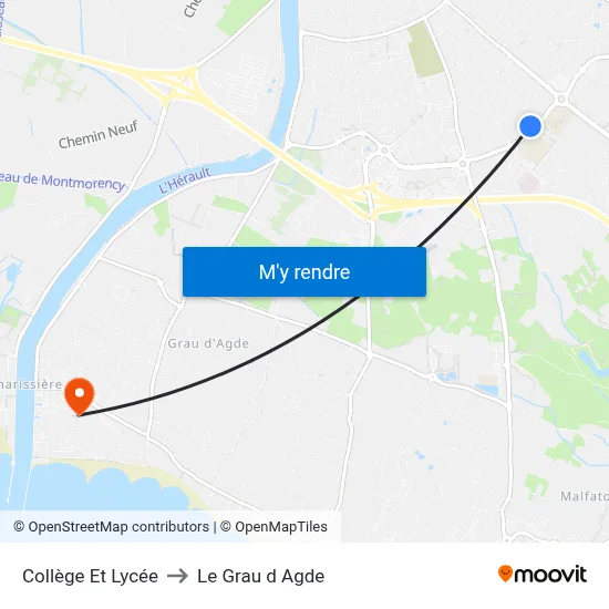 Collège Et Lycée to Le Grau d Agde map