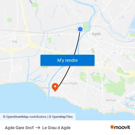 Agde Gare Sncf to Le Grau d Agde map