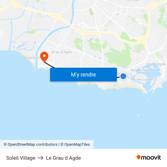 Soleil Village to Le Grau d Agde map