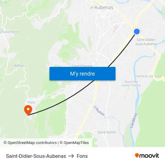 Saint-Didier-Sous-Aubenas to Fons map