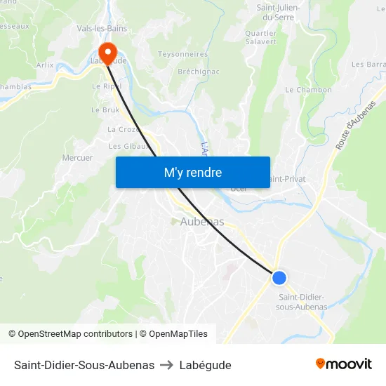 Saint-Didier-Sous-Aubenas to Labégude map