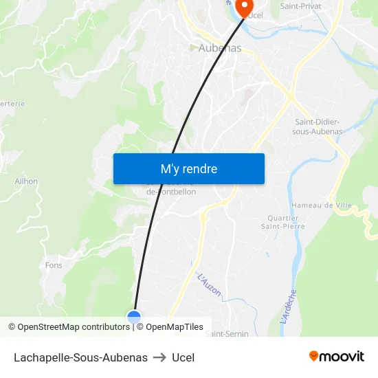 Lachapelle-Sous-Aubenas to Ucel map