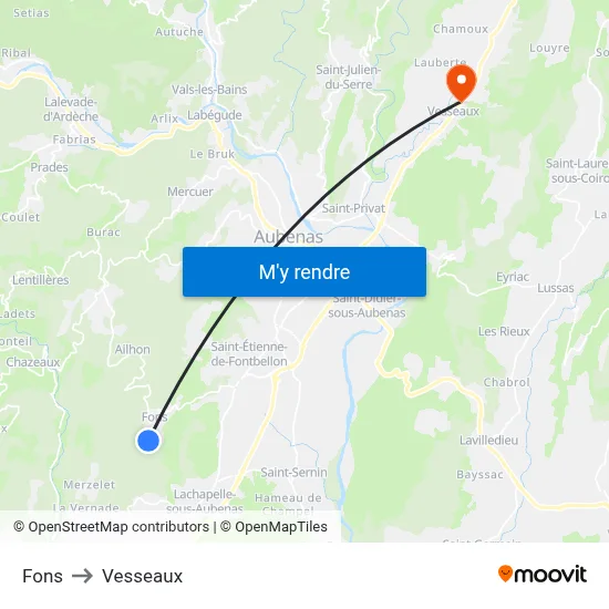 Fons to Vesseaux map