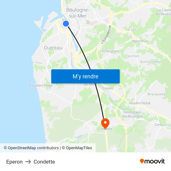 Eperon to Condette map