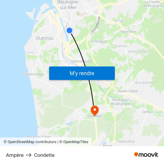 Ampère to Condette map