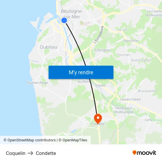 Coquelin to Condette map