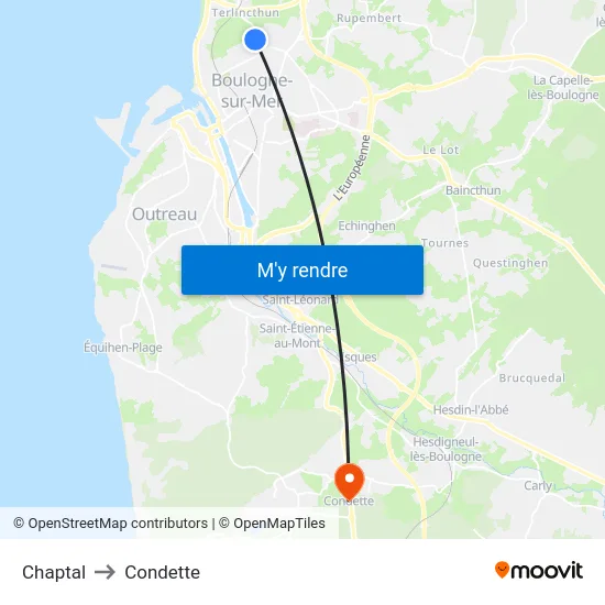 Chaptal to Condette map