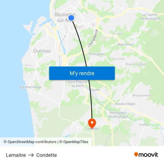 Lemaitre to Condette map