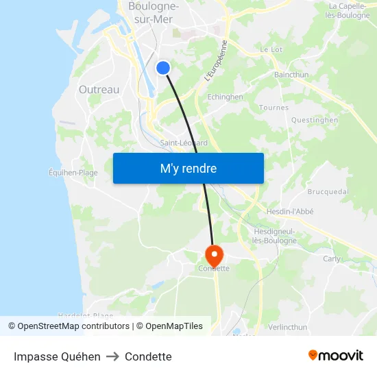 Impasse Quéhen to Condette map