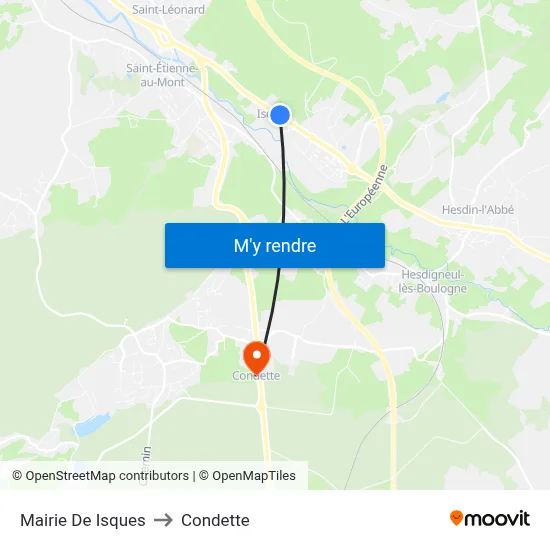 Mairie De Isques to Condette map