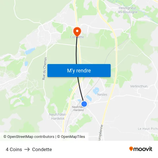 4 Coins to Condette map