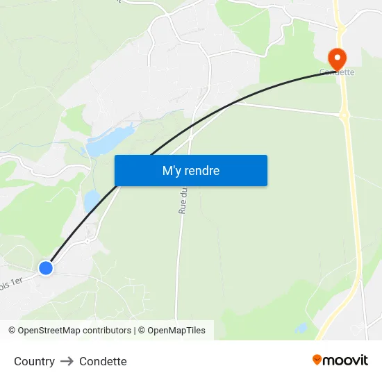 Country to Condette map