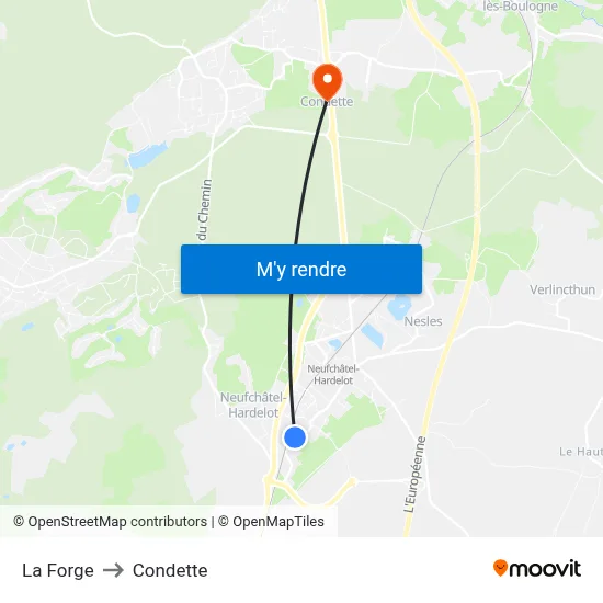 La Forge to Condette map