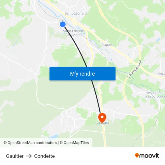 Gaultier to Condette map