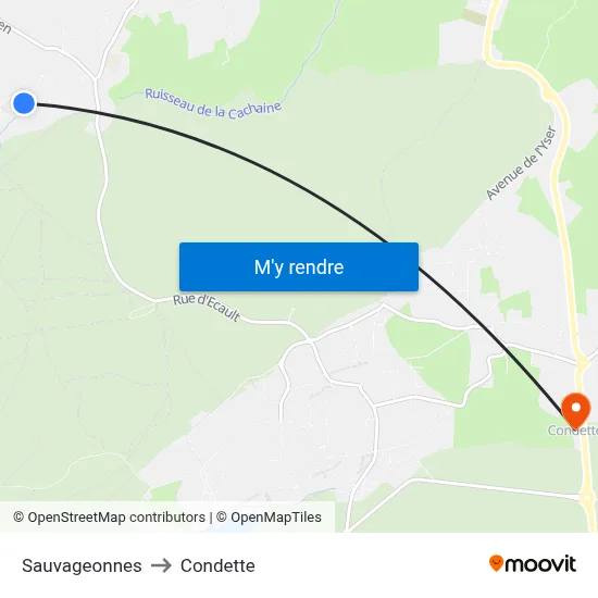 Sauvageonnes to Condette map