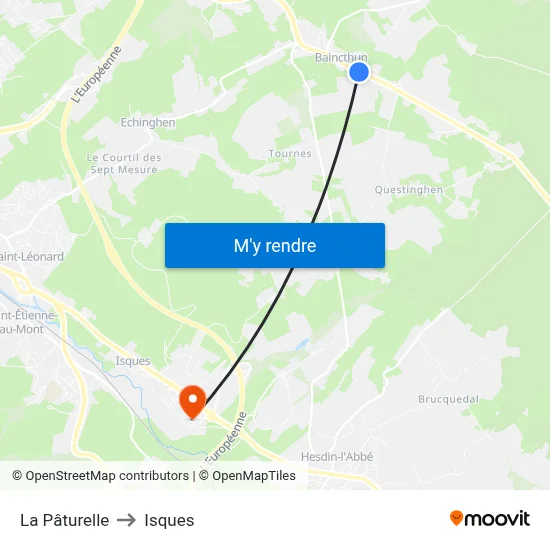 La Pâturelle to Isques map