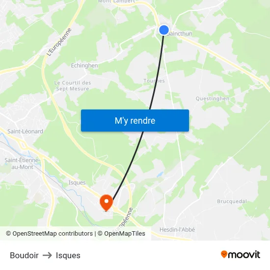 Boudoir to Isques map