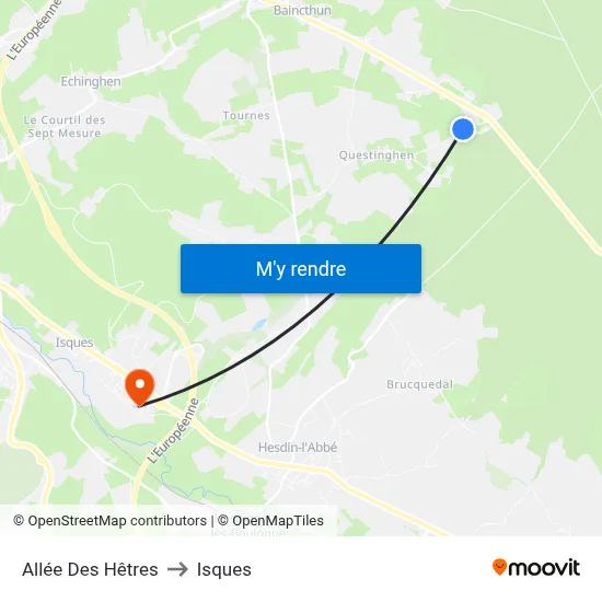 Allée Des Hêtres to Isques map