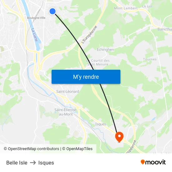 Belle Isle to Isques map