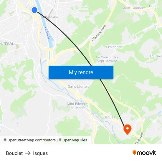 Bouclet to Isques map