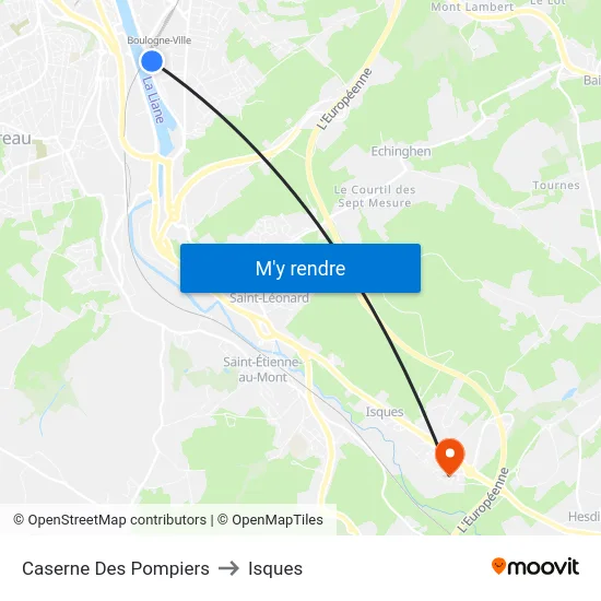 Caserne Des Pompiers to Isques map