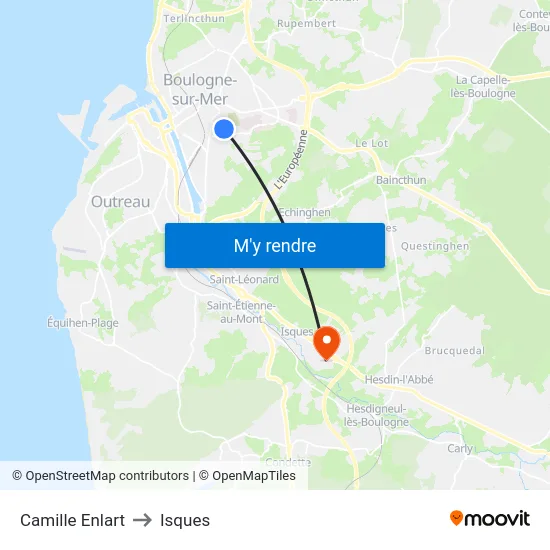 Camille Enlart to Isques map