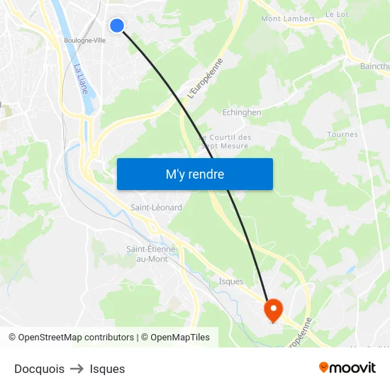 Docquois to Isques map