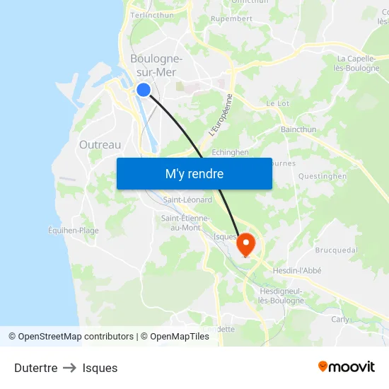 Dutertre to Isques map