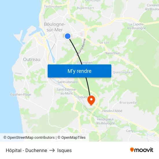Hôpital - Duchenne to Isques map