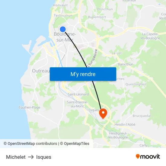 Michelet to Isques map