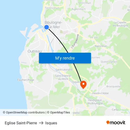 Eglise Saint-Pierre to Isques map