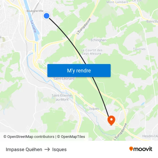 Impasse Quéhen to Isques map