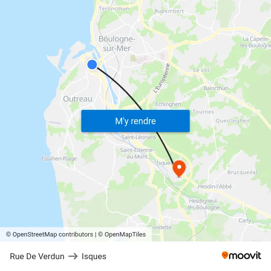 Rue De Verdun to Isques map