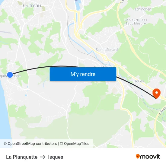 La Planquette to Isques map