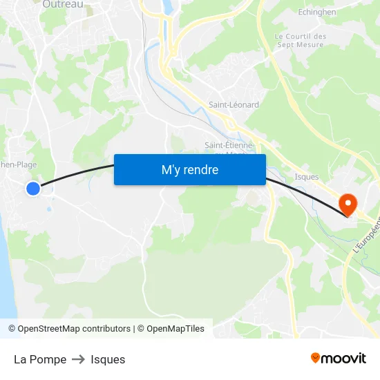 La Pompe to Isques map