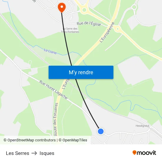 Les Serres to Isques map