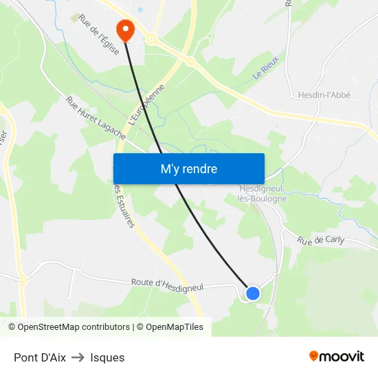 Pont D'Aix to Isques map